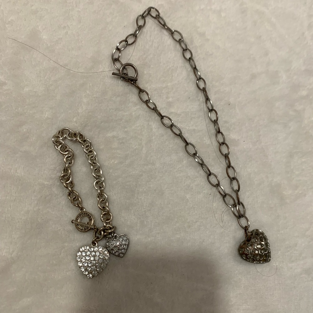 Matching heart necklace and bracelet
